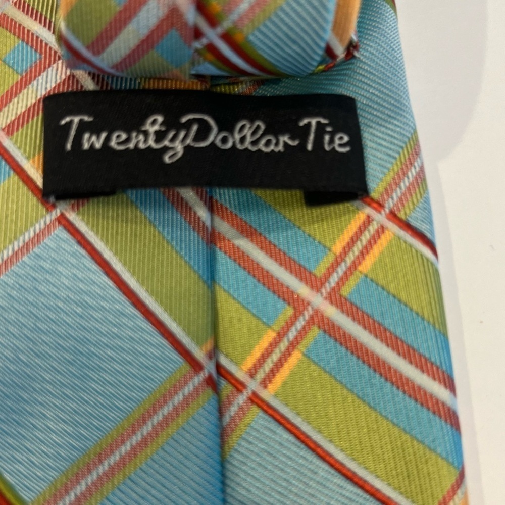 Men’s Tie 100% Silk Hand Made Spring Colors Easter Brand - Twenty Dollar Tie - Picture 5 of 8